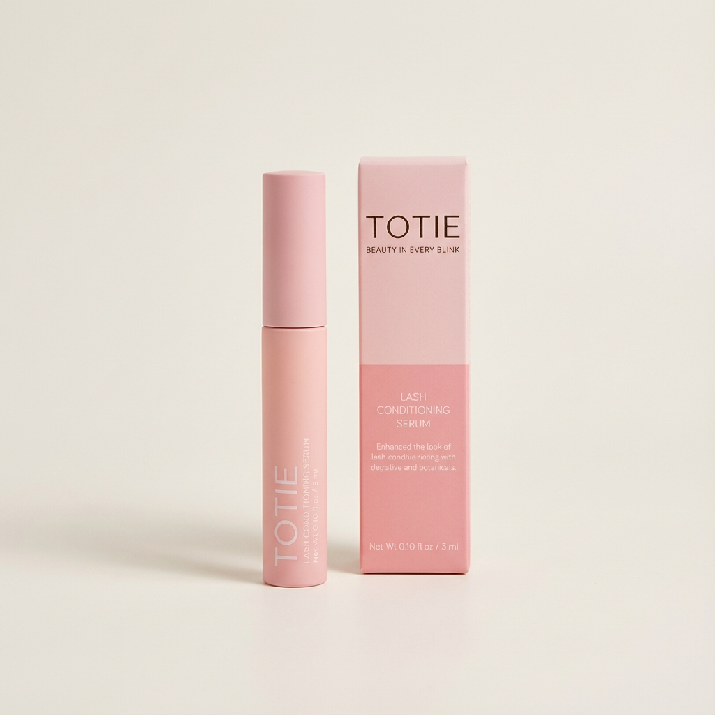 TOTIE Lash Conditioning Serum packaging with box and tube for eyelash growth and care
